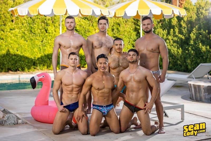 Sexy Orgy - Horny gay sexy orgy with 7 Sean Cody muscle hotties bareback ass fucking  fuck fest â€“ Naked Big Dick Men